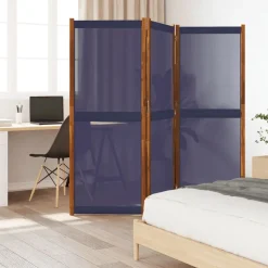 vidaXL 3-panels rumdeler 210 x 180 cm mørkeblå