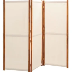 vidaXL 3-panels rumdeler 210x180 cm cremefarvet