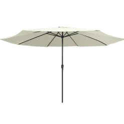 vidaXL parasol 390 cm metalstang sandfarvet