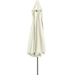 vidaXL parasol 390 cm metalstang sandfarvet