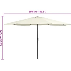vidaXL parasol 390 cm metalstang sandfarvet