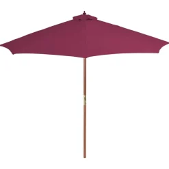 vidaXL parasol 300 cm træstang bordeauxrød