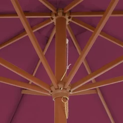 vidaXL parasol 300 cm træstang bordeauxrød