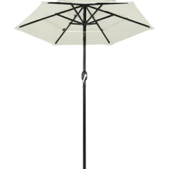 vidaXL parasol 2 m aluminiumsstang 3 niveauer sandfarvet