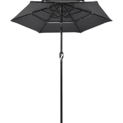 vidaXL parasol 2 m aluminiumsstang 3 niveauer antracitgrå
