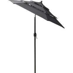 vidaXL parasol 2 m aluminiumsstang 3 niveauer antracitgrå