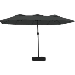 vidaXL parasol m. dobbelt parasoldug 449x265 cm antracitgrå