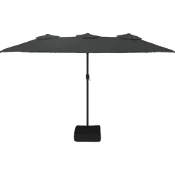 vidaXL parasol m. dobbelt parasoldug 449x265 cm antracitgrå