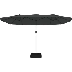vidaXL parasol m. dobbelt parasoldug 449x265 cm antracitgrå