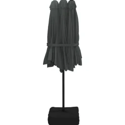 vidaXL parasol m. dobbelt parasoldug 449x265 cm antracitgrå