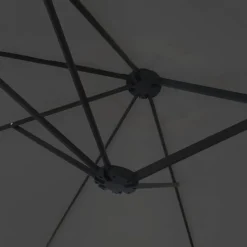 vidaXL parasol m. dobbelt parasoldug 449x265 cm antracitgrå