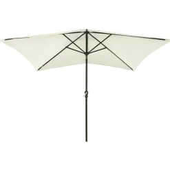 vidaXL parasol med LED-lys og stålstang 2x3 m sandfarvet