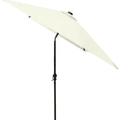 vidaXL parasol med LED-lys og stålstang 2x3 m sandfarvet