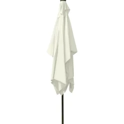 vidaXL parasol med LED-lys og stålstang 2x3 m sandfarvet