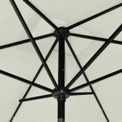 vidaXL parasol med LED-lys og stålstang 2x3 m sandfarvet
