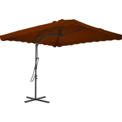 vidaXL parasol med stålstang 250x250x230 cm terrakottafarvet