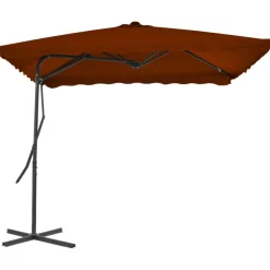 vidaXL parasol med stålstang 250x250x230 cm terrakottafarvet