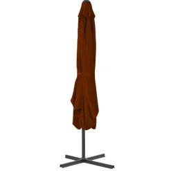 vidaXL parasol med stålstang 250x250x230 cm terrakottafarvet