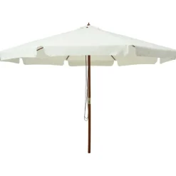 vidaXL parasol med træstang 330 cm sandhvid