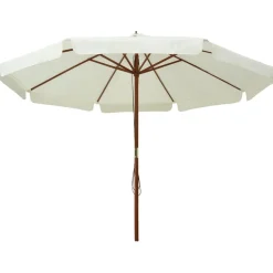 vidaXL parasol med træstang 330 cm sandhvid