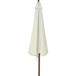 vidaXL parasol med træstang 330 cm sandhvid