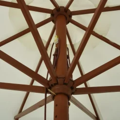 vidaXL parasol med træstang 330 cm sandhvid