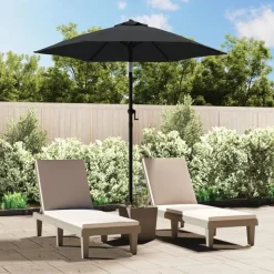 vidaXL parasol 200x224 cm aluminium antrcitgrå