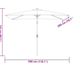 vidaXL parasol 300x200 cm metalstang terrakotta
