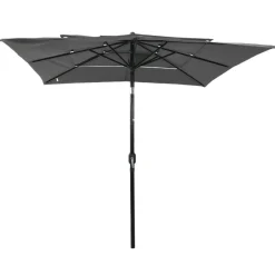 vidaXL parasol 2,5x2,5 m aluminiumsstang 3 niveauer antracitgrå