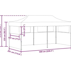 vidaXL Party Tent Antracit 291 x 580 x 315 cm Oxford stof