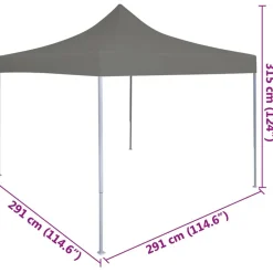 vidaXL Party Tent Antracit 291 x 291 x 315 cm Oxford stof