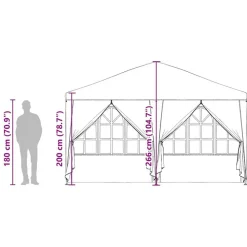 vidaXL Party Tent Antracit 400 x 400 x 266 cm Polyethylen