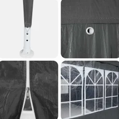 vidaXL Party Tent Antracit 400 x 400 x 266 cm Polyethylen
