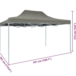 vidaXL Party Tent Antracit 291 x 431 x 315 cm Oxford stof