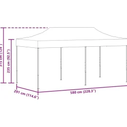 vidaXL Party Tent Antracit 291 x 580 x 315 cm Oxford stof