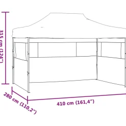 vidaXL Party Tent Antracit 280 x 410 x 315 cm Oxford stof