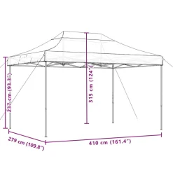 vidaXL Party Tent Bordeaux 279 x 410 x 315 cm Oxford stof