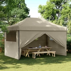 vidaXL Party Tent Gråbrun 292 x 440 x 315 cm Oxford stof