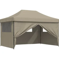 vidaXL Party Tent Gråbrun 292 x 440 x 315 cm Oxford stof