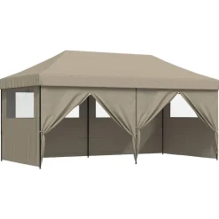 vidaXL Party Tent Gråbrun 292 x 580 x 315 cm Oxford stof