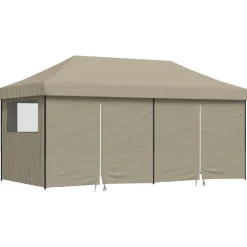 vidaXL Party Tent Gråbrun 292 x 580 x 315 cm Oxford stof