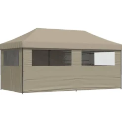 vidaXL Party Tent Gråbrun 292 x 580 x 315 cm Oxford stof