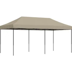vidaXL Party Tent Gråbrun 292 x 580 x 315 cm Oxford stof