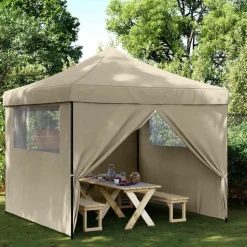vidaXL Party Tent Gråbrun 292 x 292 x 315 cm Oxford stof