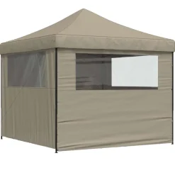 vidaXL Party Tent Gråbrun 292 x 292 x 315 cm Oxford stof