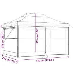 vidaXL Party Tent Grøn 292 x 440 x 315 cm Oxford stof