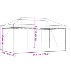 vidaXL Party Tent Grøn 292 x 580 x 315 cm Oxford stof
