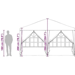 vidaXL Party Tent Grøn 400 x 400 x 266 cm Polyethylen