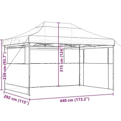 vidaXL Party Tent Grøn 292 x 440 x 315 cm Oxford stof