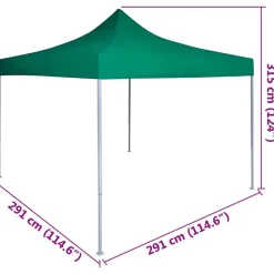 vidaXL Party Tent Grøn 291 x 291 x 315 cm Oxford stof